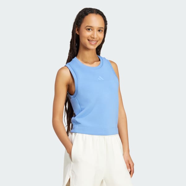柚ポン adidas Soft Lux Tank - Blue | Free Shipping with adiClub