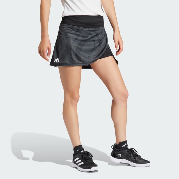 Gris Falda de Tenis Club Estampada