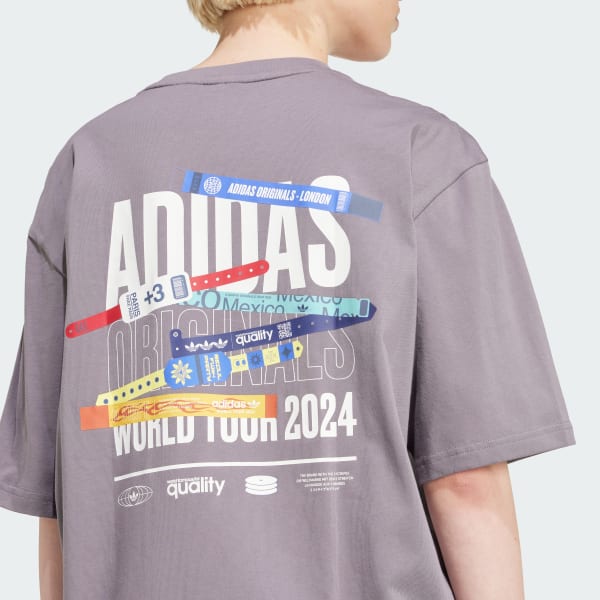 adidas World Tour Bands Tee - Grey | adidas Singapore