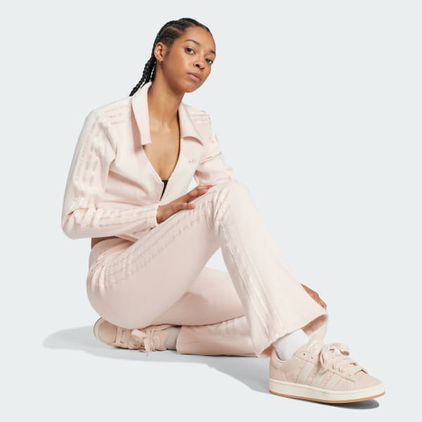 Rosa Leggings Caneladas à Boca de sino