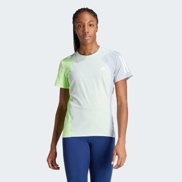 Verde Camiseta Own the Run Colorblock