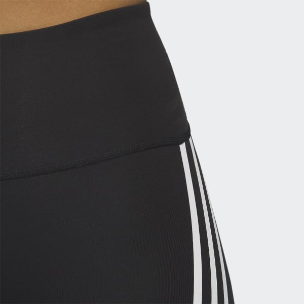 adidas Optime Trainicons 3-Stripes Bike Short Leggings - Black