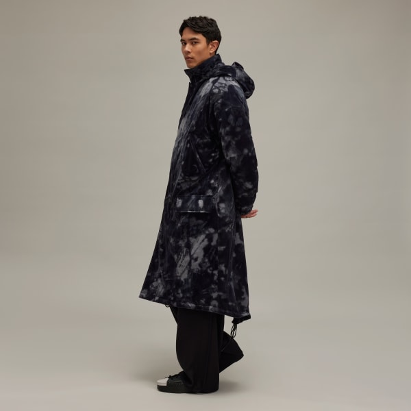 Black Y-3 Allover Print Padded Parka