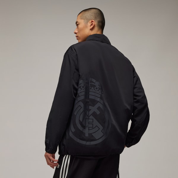 Black Y-3 Real Madrid Travel Coach Jacket