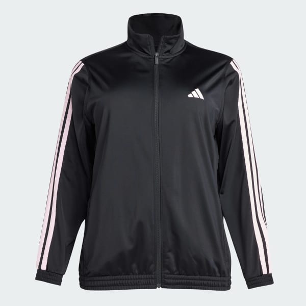 Preto Casaco em Tricô 3-Stripes (Plus Size)