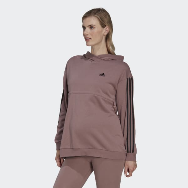 Roxo Camisola com Capuz de Algodão 3-Stripes Essentials (Pré-mamã)