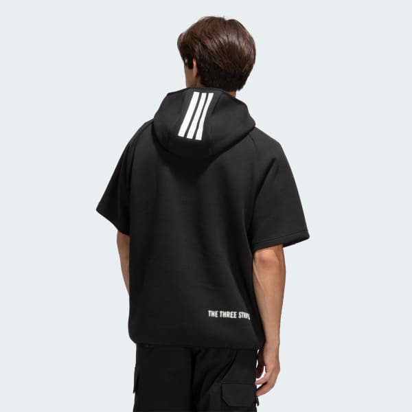 ブラック 【ゴルフ】半袖スウェットフーディー