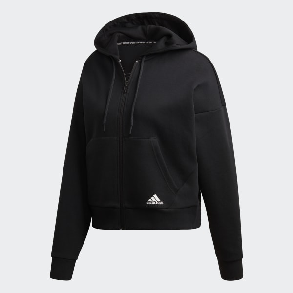 adidas three stripe zip up hoodie