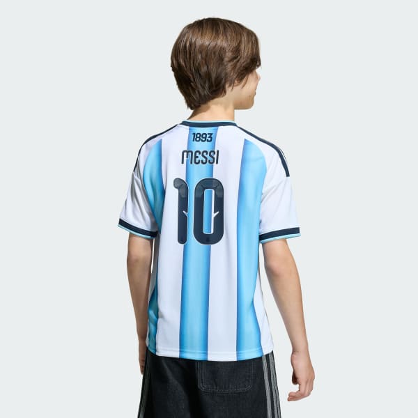 Blanco Camiseta titular selección Argentina 26 Messi versión fan para niños