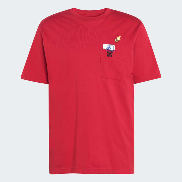 Burgundy MINI EMBROIDERY BASKETBALL GRAPHIC T-SHIRT