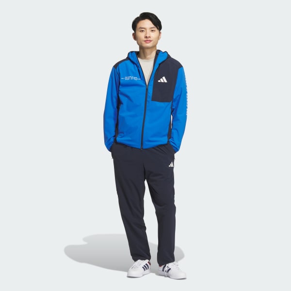 ブルー アディダスアダプテーション ストレッチ ウーブン フルレングス パンツ