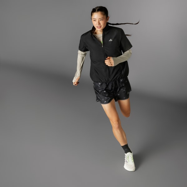 Negro Chaqueta de Manga Corta Run It