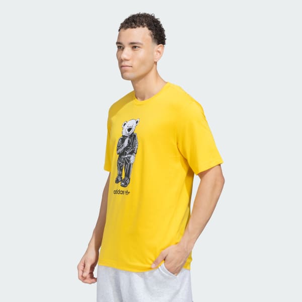 Yellow adidas Originals Trefoil Bear Tee
