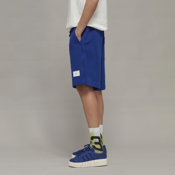 Blau Y-3 Organic Cotton Terry Shorts
