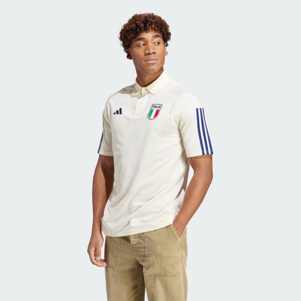 Wit Italië Tiro 23 Katoenen Poloshirt