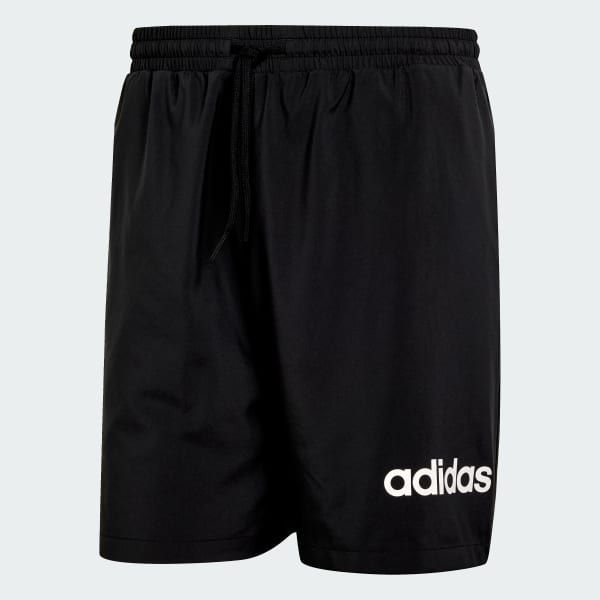 Black Essentials Linear Logo Shorts