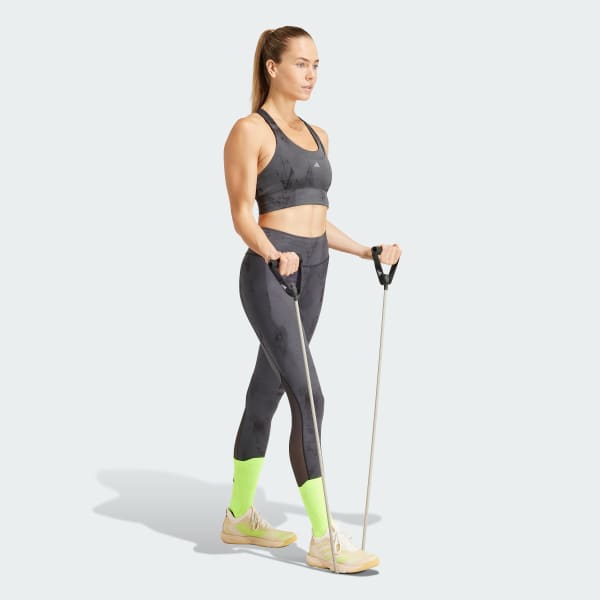 Grey Run Pocket Medium-Support AOP Bra Iteration