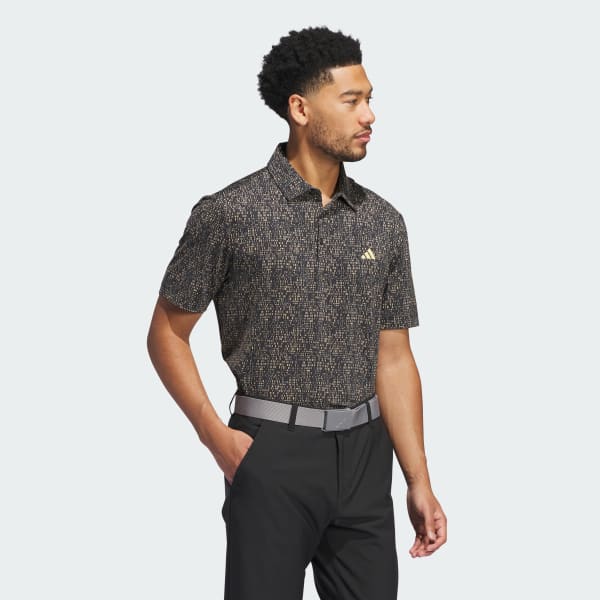 Grey Ultimate365 Power Grid Print Polo Shirt