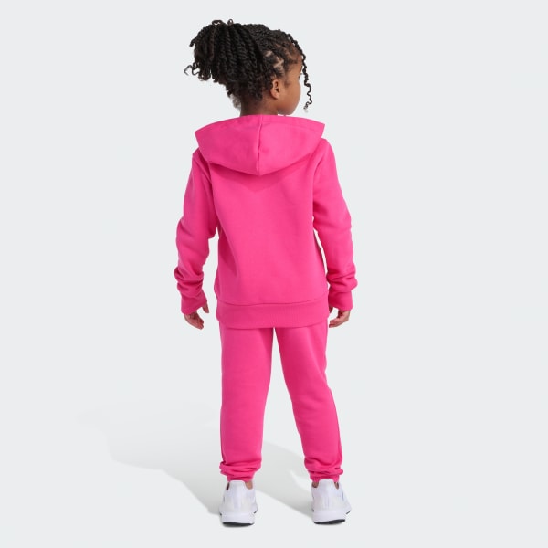 adidas 2-Piece Long Sleeve Fleece Pullover & Jogger Set - Pink