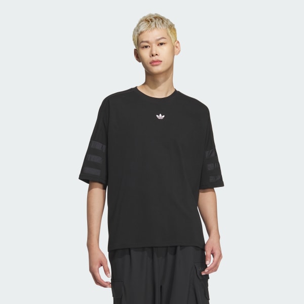 Black Fat 3-Stripes Short Sleeve Tee