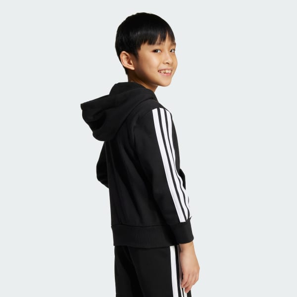 Black Essentials Full-Zip Hoodie Kids