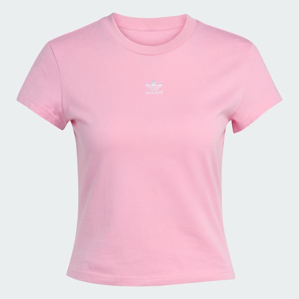 สีชมพู เสื้อยืดทรงสลิม Essentials