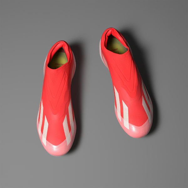 Rojo Calzado de Fútbol X Crazyfast Elite Sin Cordones Terreno Firme