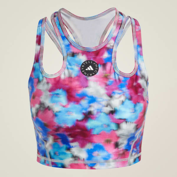 Turquoise adidas by Stella McCartney TruePurpose Printed Shine Crop