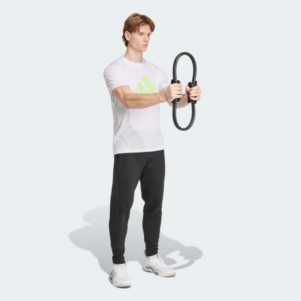 Branco Camiseta Treino Manga Curta Logo