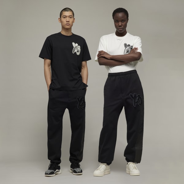 Black Y-3 Graphic Logo French Terry Pants