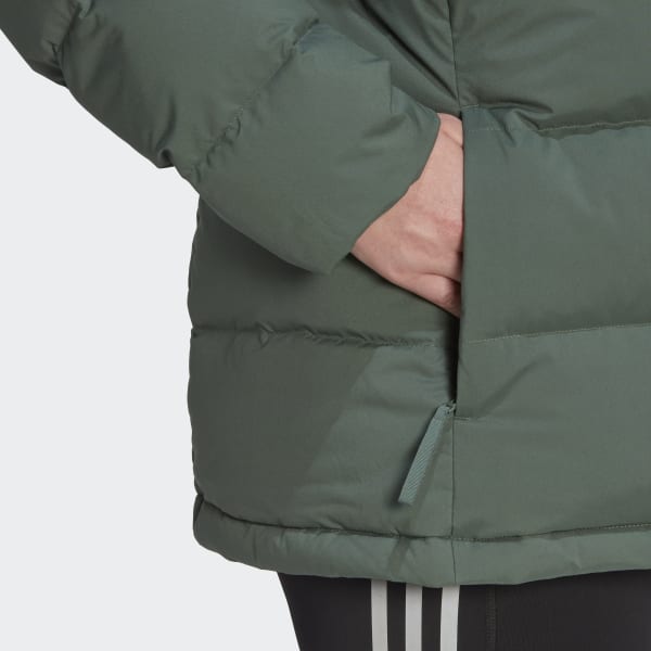 Groen Helionic Donsjack met Capuchon (Grote Maat) L4891