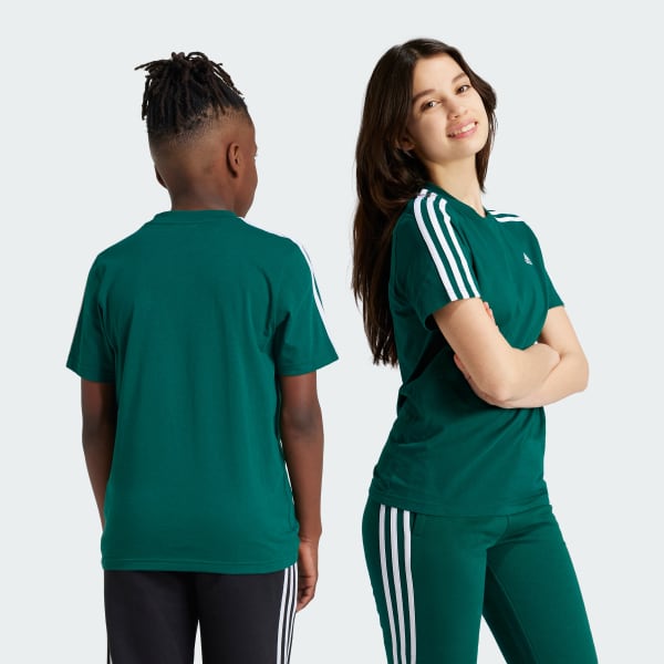 Green Essentials 3-Stripes Cotton Tee