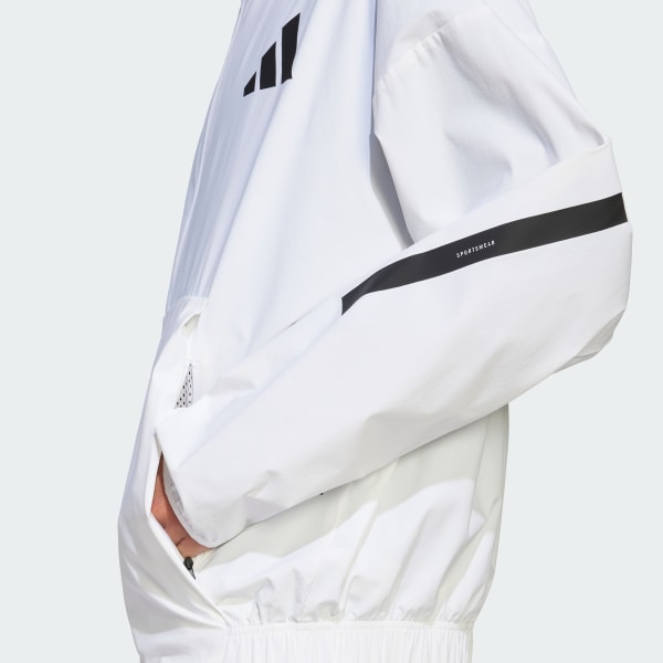 adidas Z.N.E. Woven Track Top - White | Free Shipping with