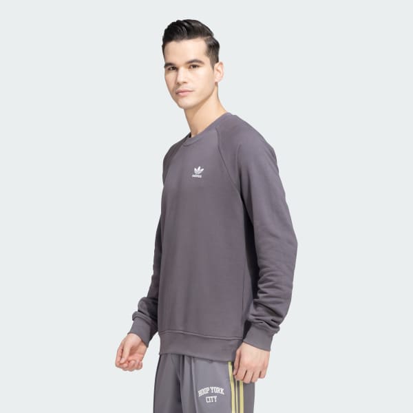 Grey Trefoil Essentials French Terry Crew Sweatshirt