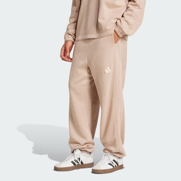 Brun ALL SZN French Terry Washed Loose Bukse