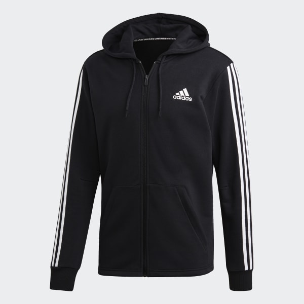 adidas Haves 3-Stripes French Terry Hoodie Black adidas UK