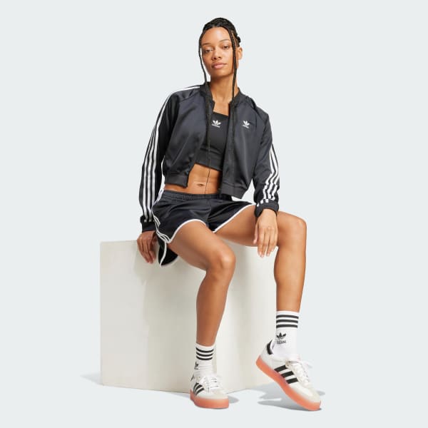 Adidas track top satin shop