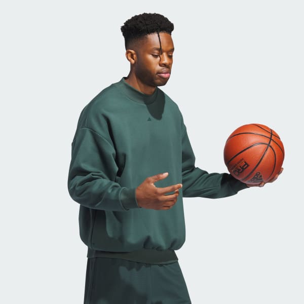 Verde Buzo adidas Basketball 001_ Cuello Redondo