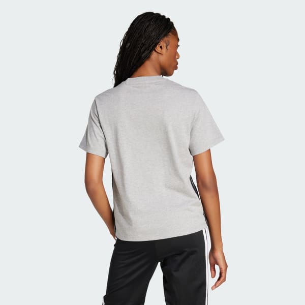 Grey Essentials 3-Stripes Cotton Tee