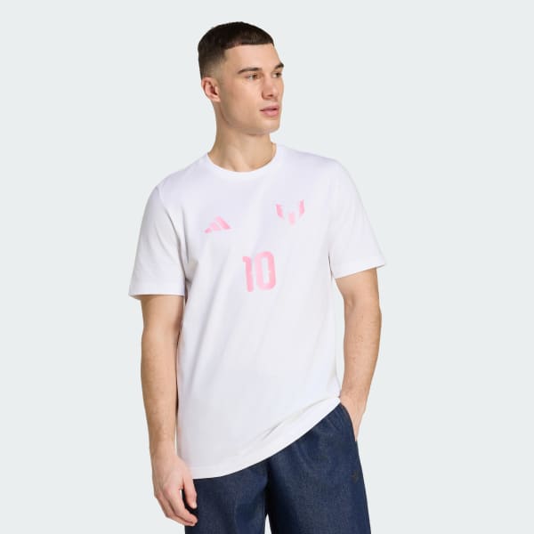 White MESSI NAME&NUMBER GRAPHIC T-SHIRT