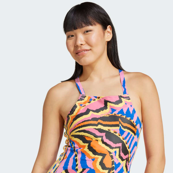 adidas X FARM Rio 3-Stripes Mini Dress - Pink | Free Shipping with