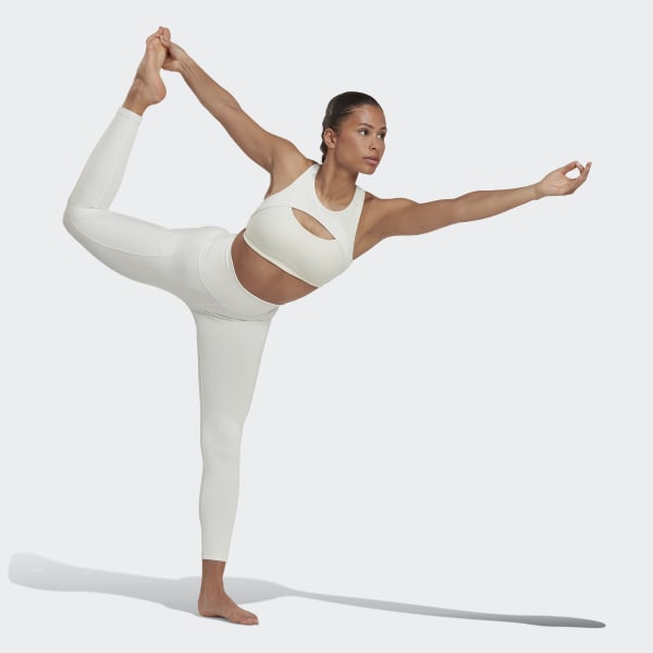 biela Legíny Yoga Studio Luxe Wind Super-High-Waisted Rib IH377