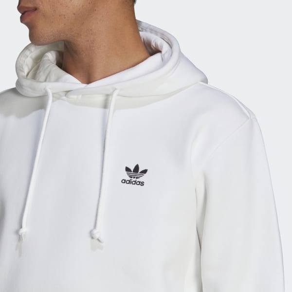 Hvid Trefoil Essentials hættetrøje