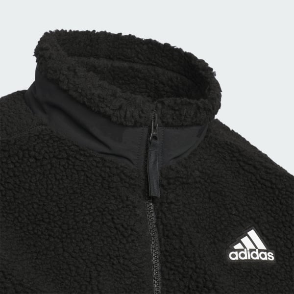 ブラック キッズ ワーディングパック ルーズフィット ボア フルジップジャケット