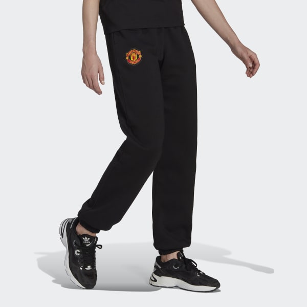 Black Manchester United Essentials Trefoil Fleece Jogger BV884
