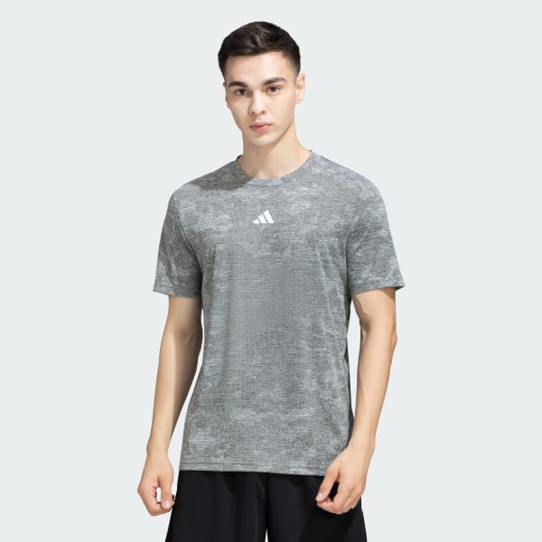 Grey adidas Training AOP Tee