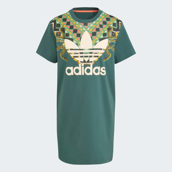 Green adidas x FARM Rio Trefoil Mid Dress