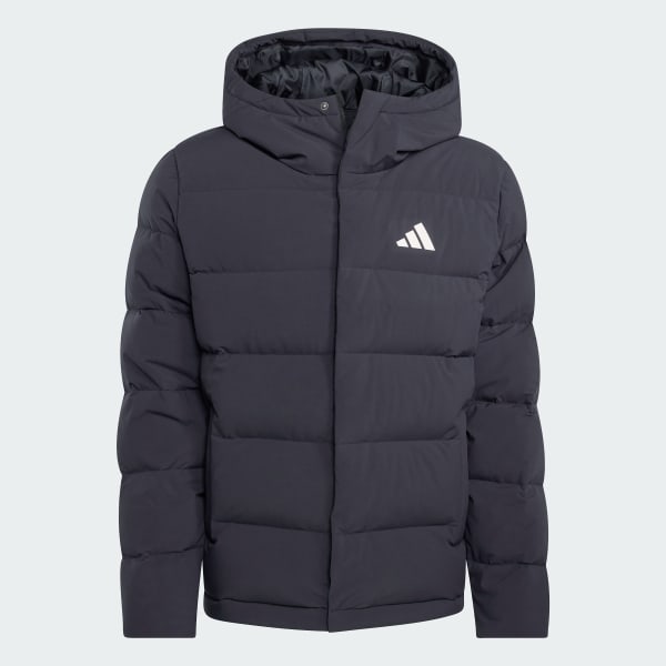 adidas Helionic CLIMAWARM Hooded Down Jacket - Black | Free
