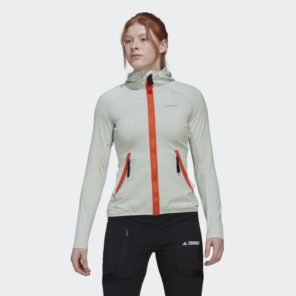 Zielony Terrex Tech Flooce Light Hooded Hiking Jacket