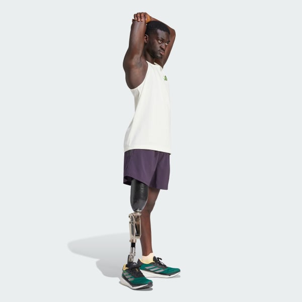 Beige adidas Running Earth Day Graphic Tank Top